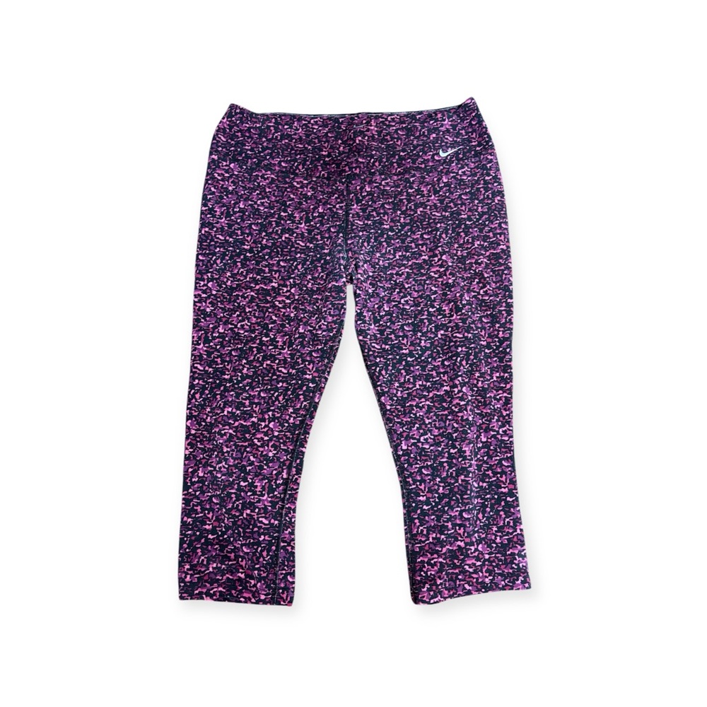 Nike Dri-FIT Pink and Black Patterned Capris